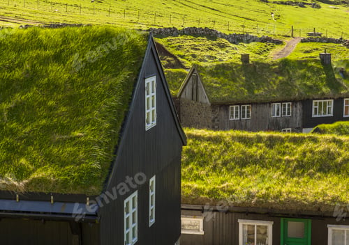 Preview: Houses, Mykines, Faroe Islands, Denmark
