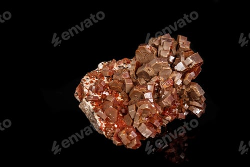 Preview: Macro mineral stone Vanadinite on a black background