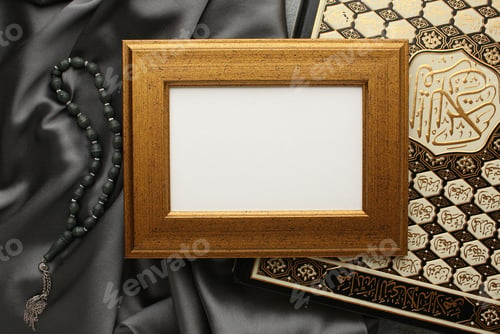 Preview: Book Quran Ramadan. Lantern for the Muslim holy month of Ramadan Karim.