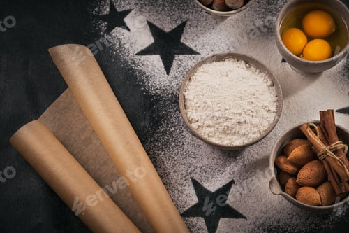 Preview: Bakery background for cooking Christmas baking