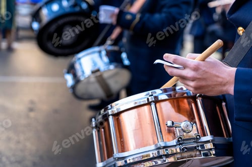 Preview: Wind instrument music band making music on the street.