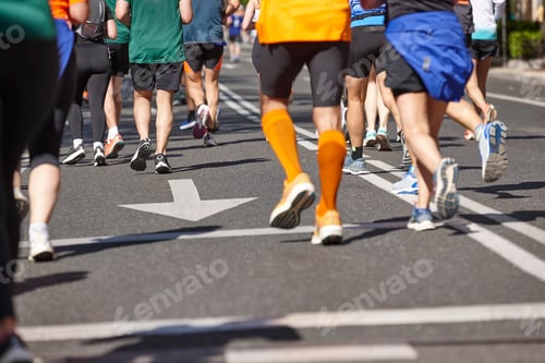 Preview: Runners on the street. Healthy lifestyle. Jogging exercise. Athletics