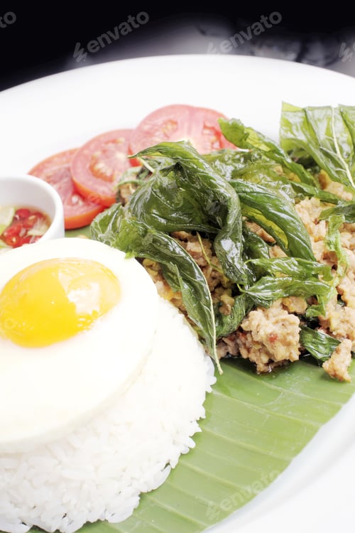 Preview: Pork Spicy Basil Sauce With Rice.