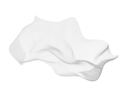 Preview: Abstract White Fabric Floating on a White Background