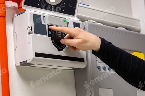 Preview: Close-up of Male Technician Checking Smoke Sensor In Datacenter