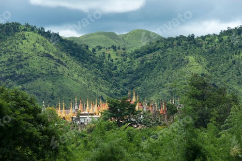 Preview: Shwe Indein pagoda complex on Inle Lake, Shan State, Myanmar