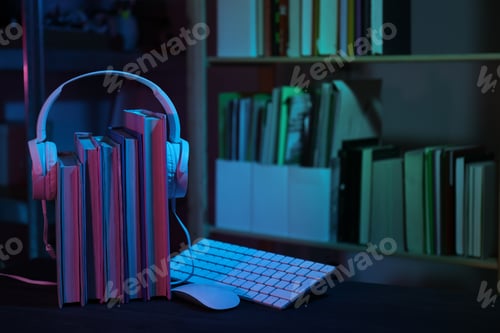 Preview: Concept of books vs technology, space for text
