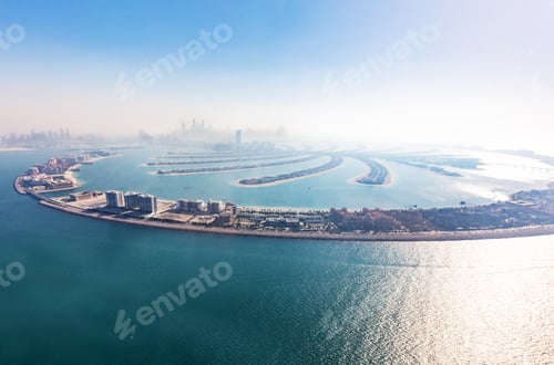Preview: Dubai Palm Jumeirah island aerial view in United Arab Emirates