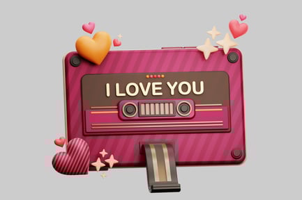 Preview: Cassette tape with the words "I love you"