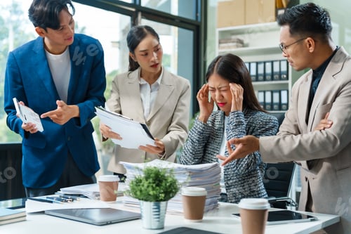Preview: Stressed business person in a demanding career struggles with emotional burnout