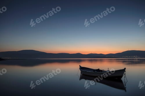 Preview: Beautiful sunset with fishing boat