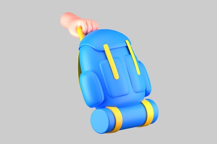 Preview: Cartoon backpack with yellow details