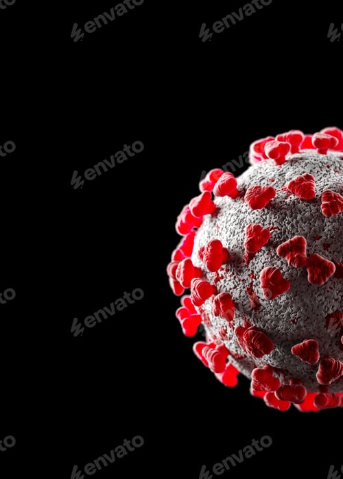 Preview: Illustration of Virus on a Black Background