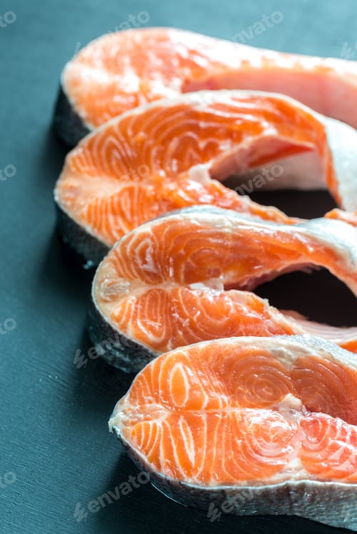 Preview: Raw trout steaks