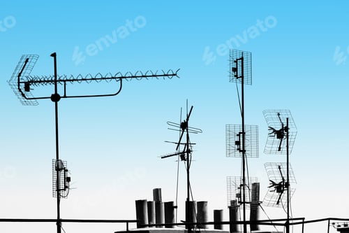 Preview: antennas and pipes on the roof