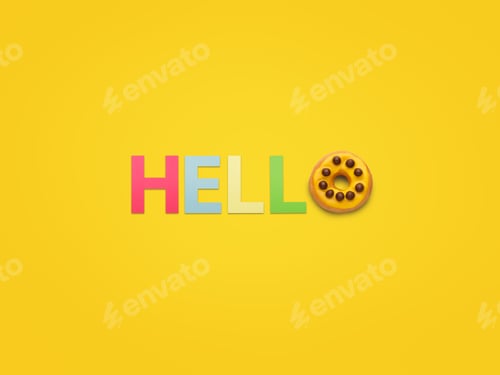 Preview: Greeting made with letters on yellow