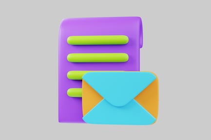 Document with colorful envelope design