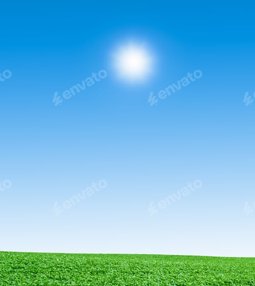 Preview: green field and sky