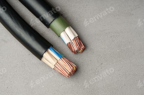 Preview: Different Types of Electrical Wires on Gray Concrete Surface
