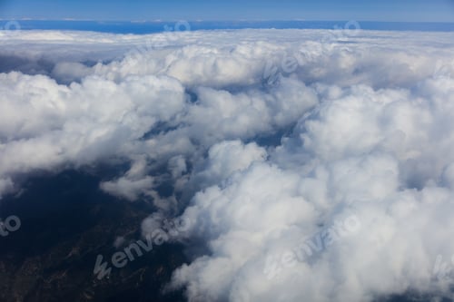 Preview: Blue sky with clouds, aerial photography