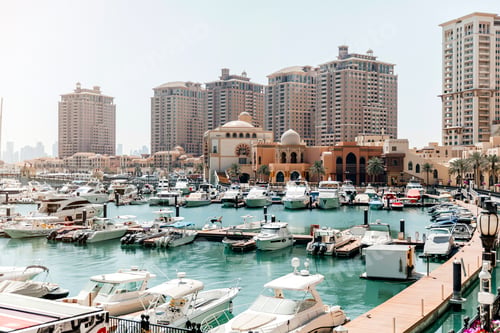 Preview: The waterfront walkway at the Pearl in Qatar, posh area of Doha