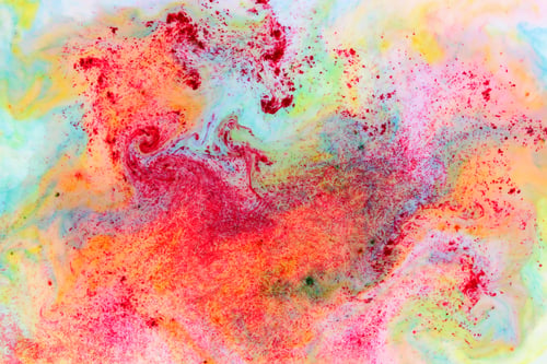 Preview: Fluid Art. Abstract Colorful Background. Multicolored Stains On Liquid. Multicolored Pattern With