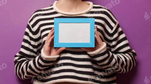 Preview: Woman holding a photo frame