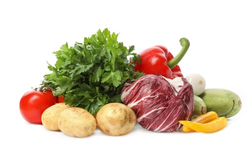 Preview: Different fresh ripe vegetables isolated on white