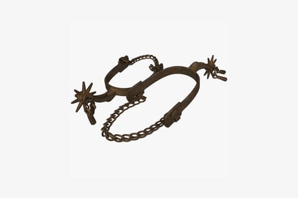 Preview: Metal horseshoe bit with chain and spurs