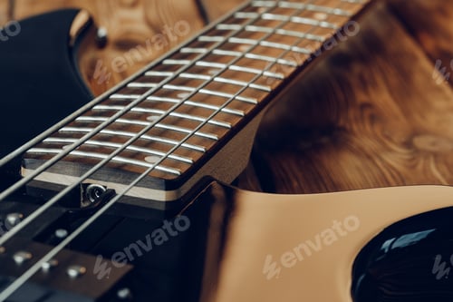 Preview: Close up photo of electric guitar fingerboard