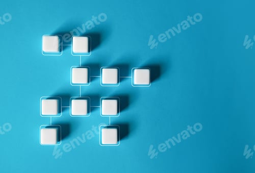 Preview: Linked blocks symbolizing processes and stages.