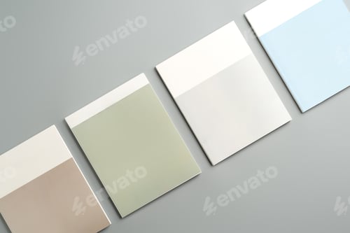 Preview: Collection of Color Swatches Displayed on Gray Surface During Interior Design Project
