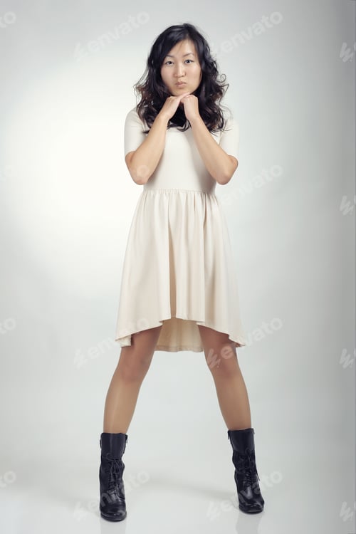 Preview: Asian Woman In White Dress