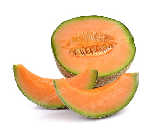 Preview: cantaloupe melon isolated on white background