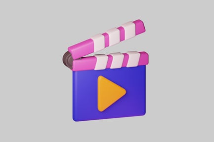 Clapperboard with striped hinge and triangular elements