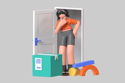 Preview: Cartoon figure girl door package