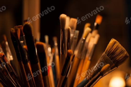 Preview: Paint brushes of artist