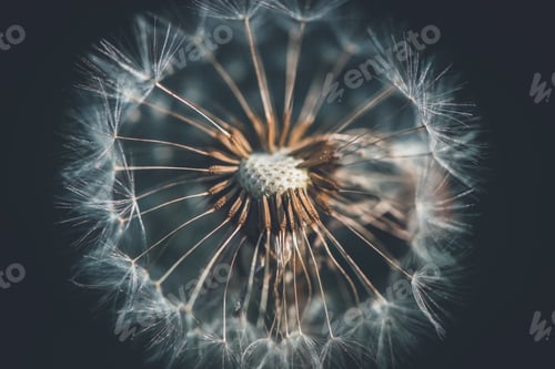 Preview: photo of white dandelion macro, nature, summer time