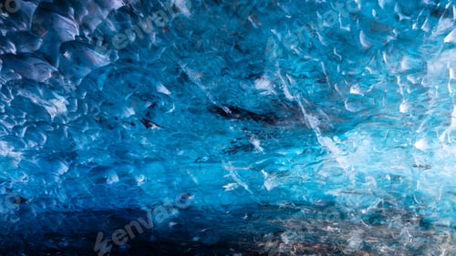 Preview: Iceland. Ice as a background. Vatnajokull National Park. Inside view of the ice cave