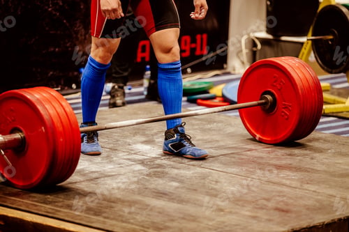 Preview: powerlifter prepare lift weight barbell