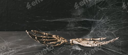 Preview: Halloween and waste-free production, eco-friendly gift wrapping in kraft paper on a dark table, eco-
