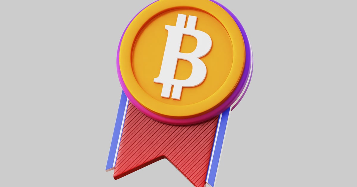 Bitcoin award ribbon 3D, Incl. award & bitcoin - Envato