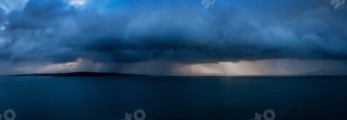 Preview: Panoramic View of American Mountain Landscape on the Ocean Coast. Nature Background