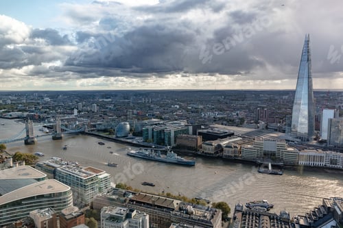 Preview: View over the Thames and city of London from the Sky Garden, United Kingdom
