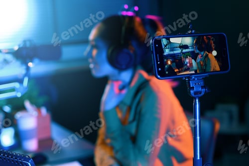 Preview: Young vlogger streaming a live video