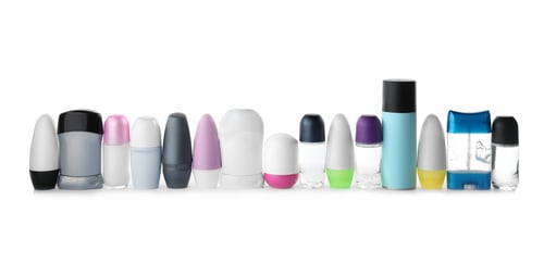 Preview: Set of different deodorants on white background
