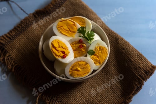 Preview: Sliced boiled eggs