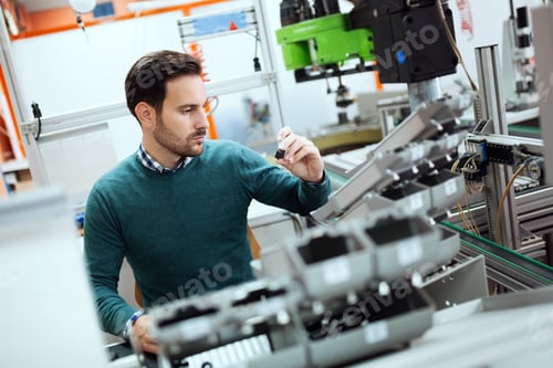 Preview: Young student of electronics working on project
