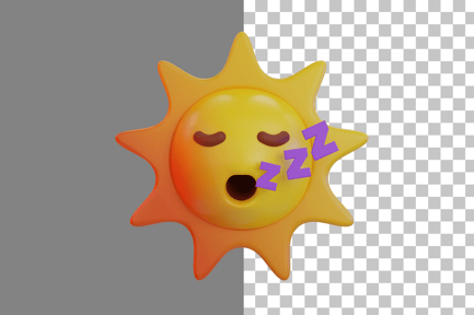 Preview: Sun Sleepy Emoji 3D Icon