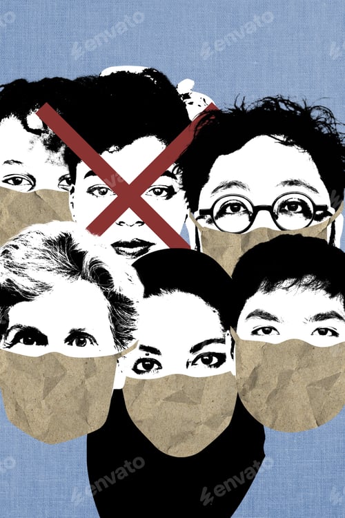 Preview: Wear a face mask in public during coronavirus pandemic background illustration